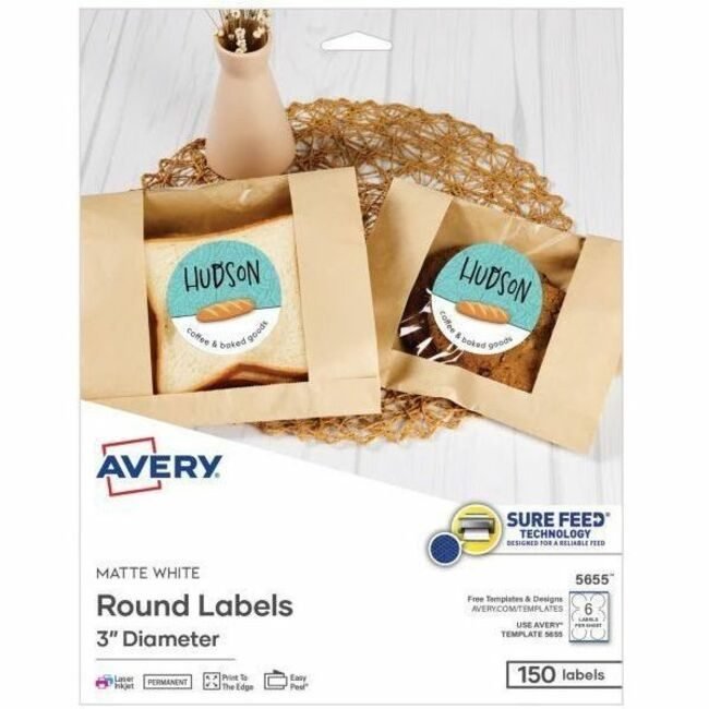 Avery Products Corporation Labels Round 3IN 150 Count AVE05655