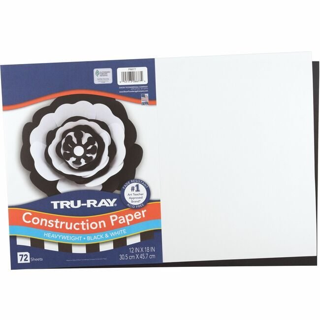 Pacon Corporation Paper Const 12X18 Blk/Wht PACP6677
