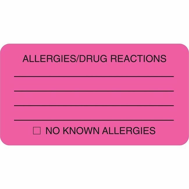 Tabbies Label Allergy/Drug Reaction TAB01730