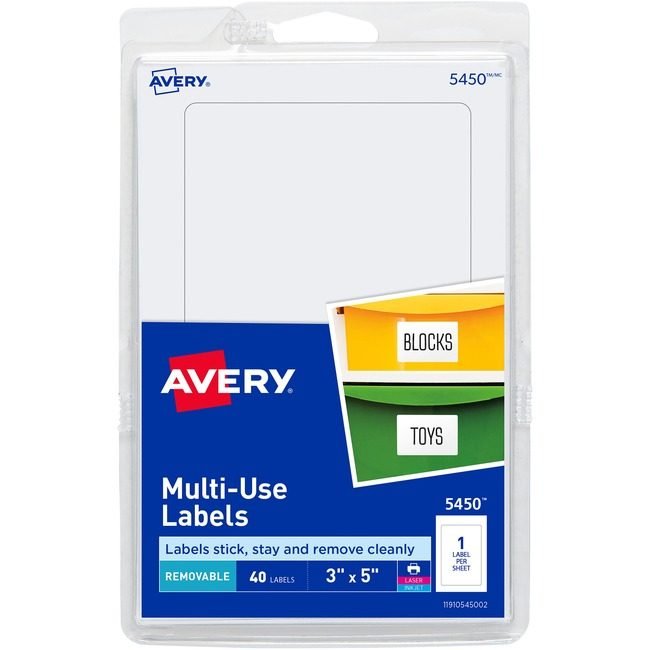 Avery Products Corporation Label Remv 5X3 We 40 AVE05450