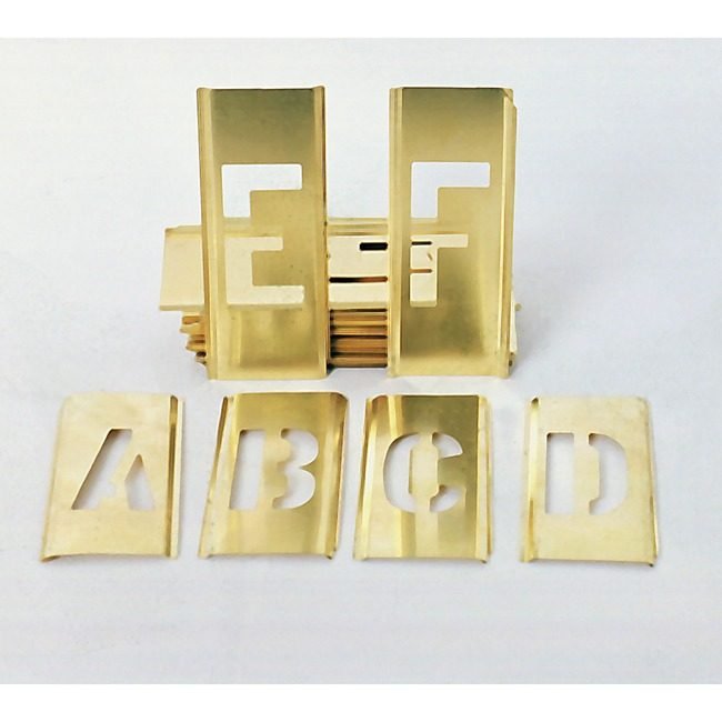 SKU-LEVEL VERIFICATION REQUIRED Stencil Set Brass 2" NSN2987044