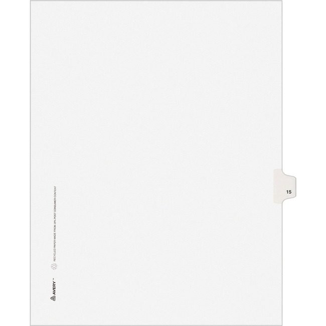 Avery Products Corporation Dividers Index Sidetab 15 AVE11925