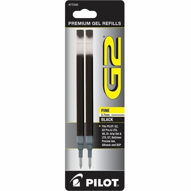 Pilot Corporation of America Refill Gel G2 Fine Black 2 Pack PIL77240