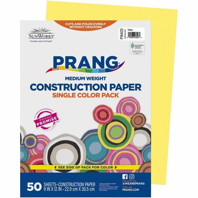 Pacon Corporation Paper Constrc 9X12 Yw 50SH PAC8403