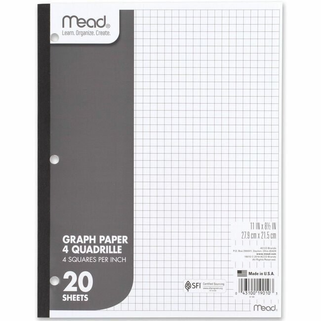 ACCO Brands Mead / Five Star Paper Graph 4X4 3HP We MEA19010