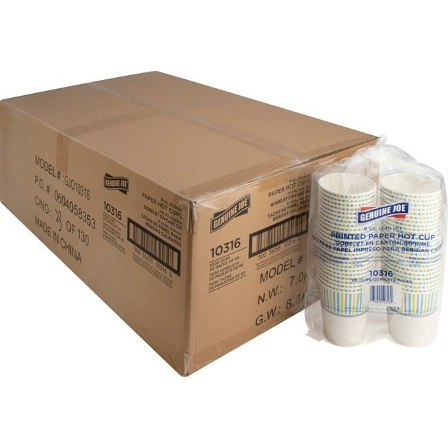 Genuine Joe Cup Paper Hot Printed 8OZ GJO10316CT