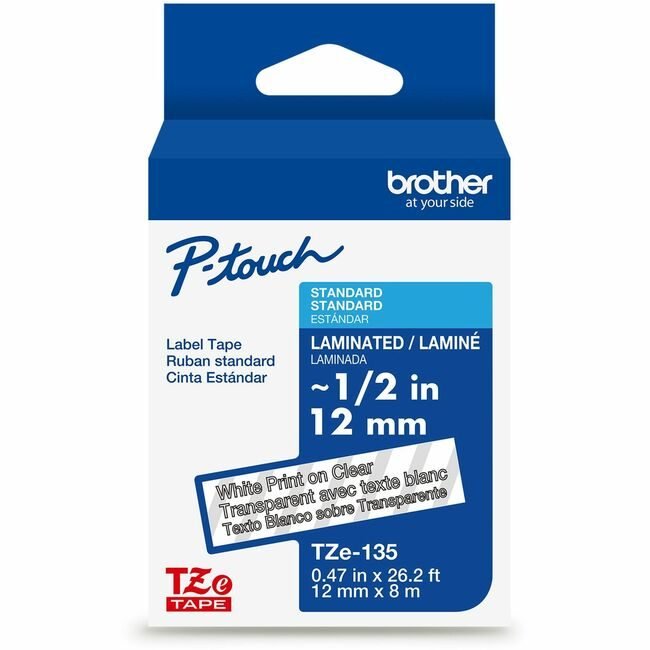 Brother International Crtdg Tape 1/2" We/Cl BRTTZE135G