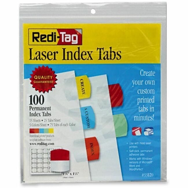 Redi-Tag Refill Tab Lsr Assorted 100 RTG33120