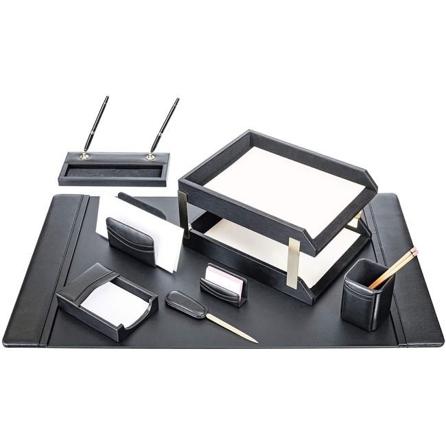 Dacasso Dest Set Lthr Black 10PC DACD1020