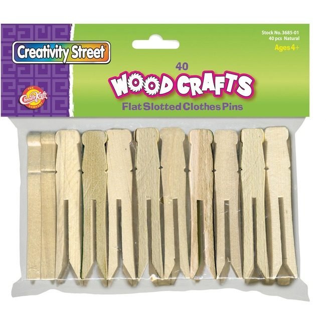 Pacon Corporation Clothespins Flat-Slot 40PC PAC368501