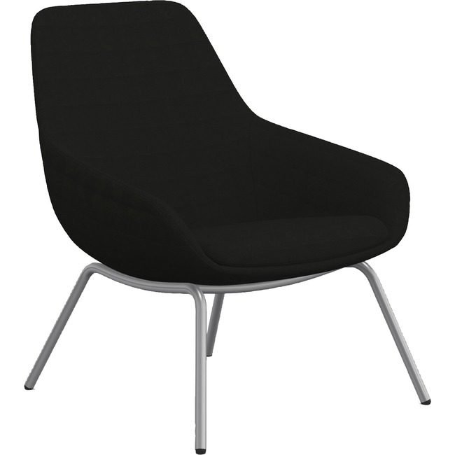 9to5 Seating Chair Lng Fbr 4-LEG Bk/Slvr NTF9101LGSFON