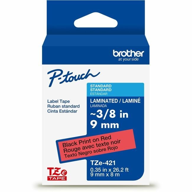 Brother International Cartridge Tape 3/8" Bk/Rd BRTTZE421G