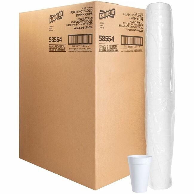 Genuine Joe Cups 16 OZ. FOAM GJO58554