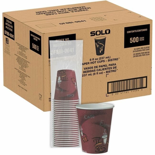 Dart Container Corporation Cup Hot Paper 8OZ Solo SCCOF8BI0041