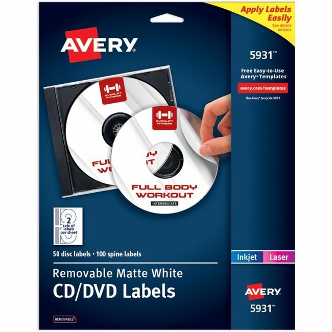 Avery Products Corporation Label Lsr Remv Cd/Dvd 150PC AVE5931