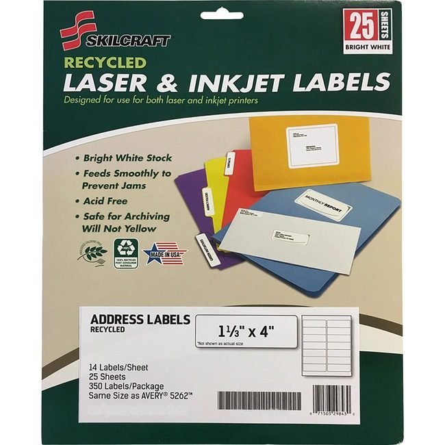 Varies / verify SKU SKU-LEVEL VERIFICATION REQUIRED Label Recy Ink/Las 1X4 White NSN6736514