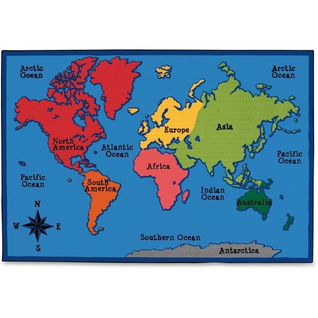 Carpets for Kids Rug Kvl+ World Map 8X12 CPT96.86