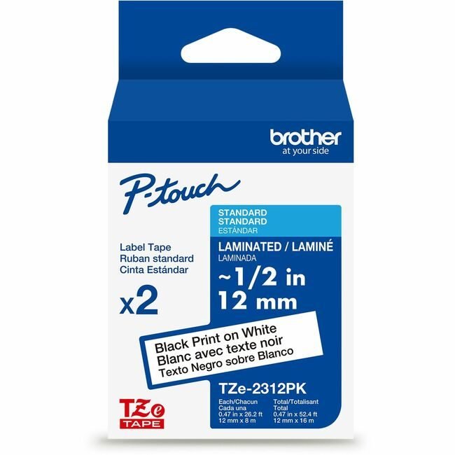 Brother International Crtdg Tape Black On White 2 BRTTZE2312PKG