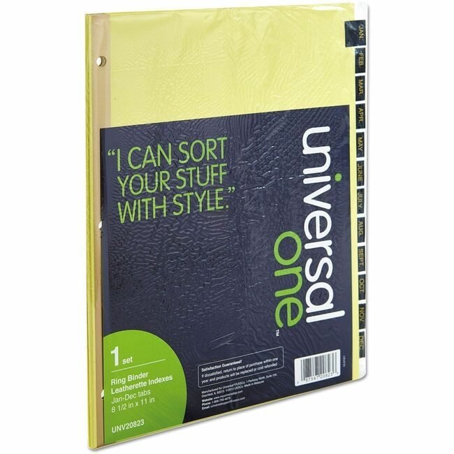 Universal Office Products Index Binder Letter Months UNV20823
