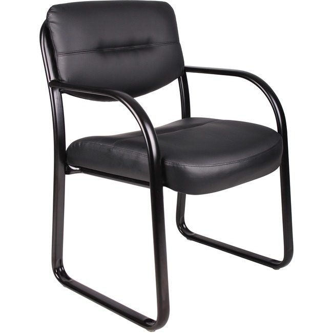 Boss Office Products Side Chair Blk Lthr Black BOPVSBO9529