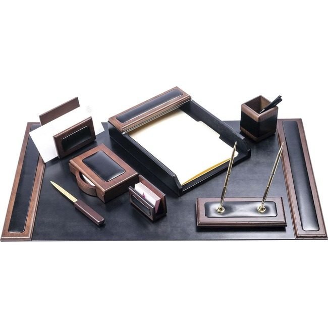 Dacasso Dsk St Walnut Lthr 8PC DACD8412
