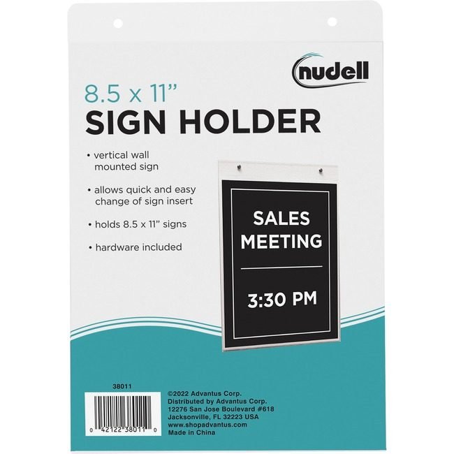 Nu-Dell Manufacturing Holder Sign Wall 8.5WX11H NUD38011