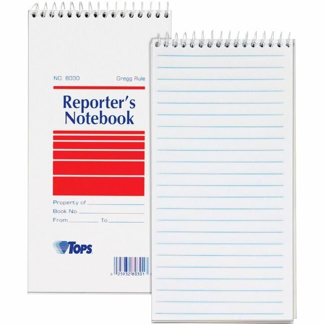 TOPS Products Notebook Reporters 4X8 Greg TOP8030