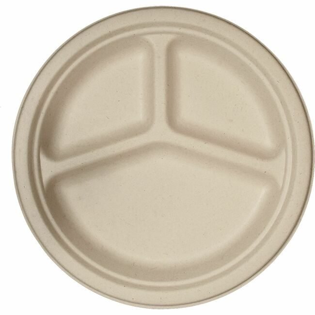 World Centric Plt Fbr 3COM Natural 10" 700 Count WORPLSCU10TLFS