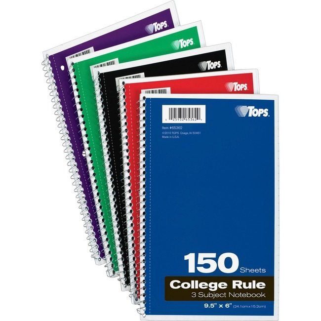 TOPS Products Notebook Wrbnd 3-SUB 150SH TOP65362