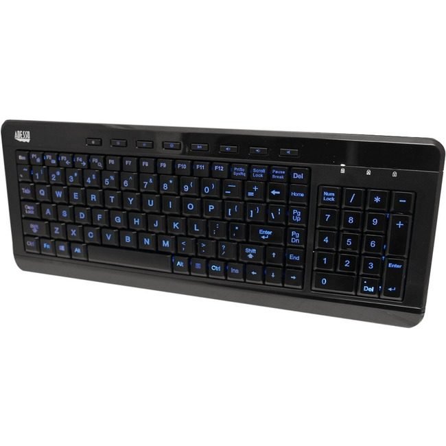 Adesso Kboard 3-CLR Ilum Multd Black ADEAKB120EB