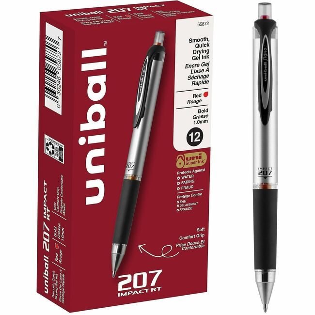 Mitsubishi Pencil Co. / uni-ball Pen Gel 207IMPACT Retrct Red UBC65872DZ