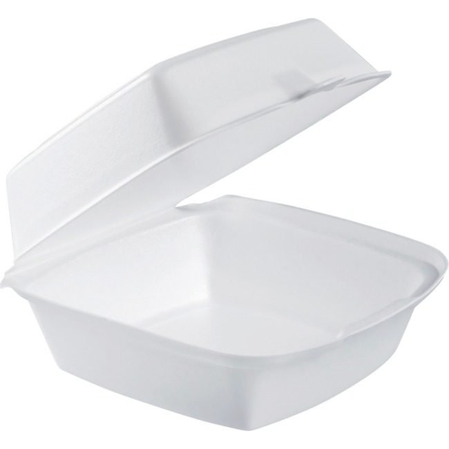 Dart Container Corporation Tray Foam Hinged Large 6" DCC60HT1