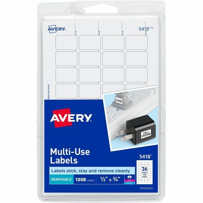 Avery Products Corporation Label Removeable 0.5X0.75 AVE05418