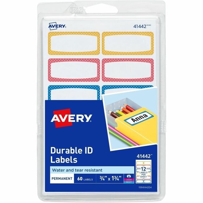Avery Products Corporation Label Durable Assorted AVE41442
