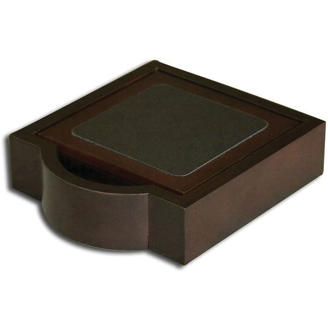 Dacasso Set Coaster Lthr Walnut DACA8445