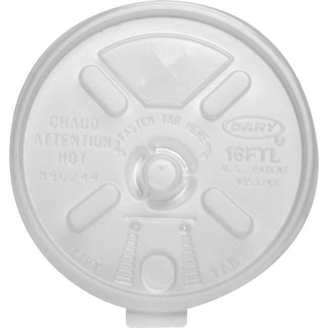 Dart Container Corporation Lid Cup Foldtab Straw 12-24 DCC16FTLS