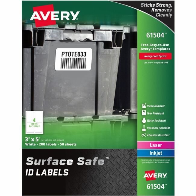 Avery Products Corporation Label Surfsafe Rem We 200 Pack AVE61504