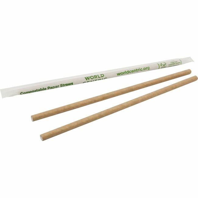World Centric Straw Natural 8" 6000 Count WORSTPA8WK