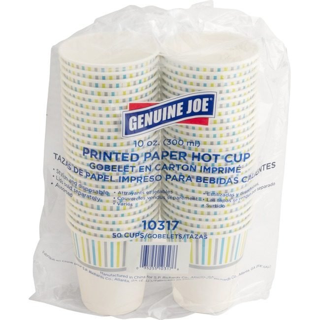 Genuine Joe Cup Paper Hot Printed 10OZ GJO10317