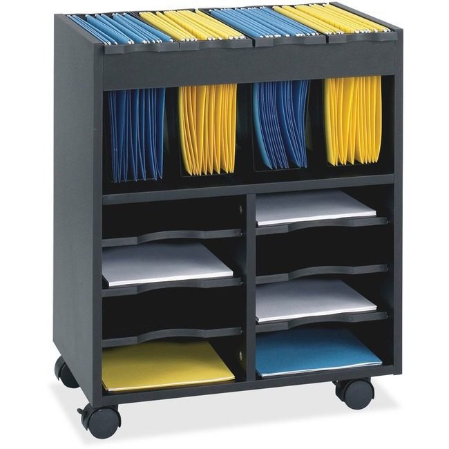 Safco Products File Cart W/Strge Bin Black SAF5390BL