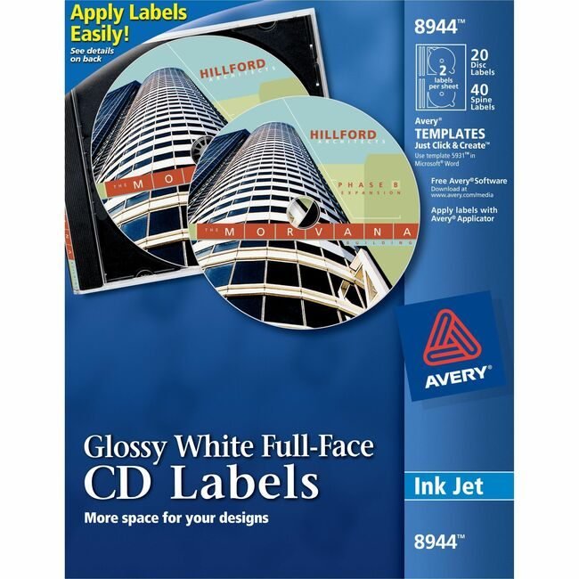 Avery Products Corporation Label Cd/Dvd Ij Glossy AVE8944