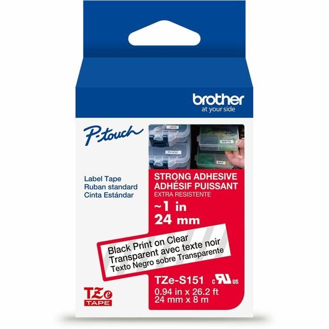 Brother International Tape Indust 1"-BK/CL BRTTZES151G