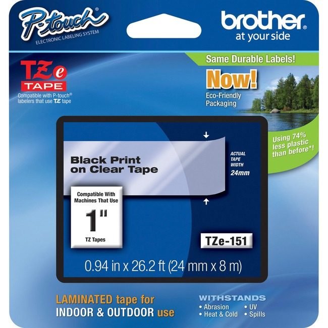 Brother International Cartridge Tape 1" Bk/Cl BRTTZE151