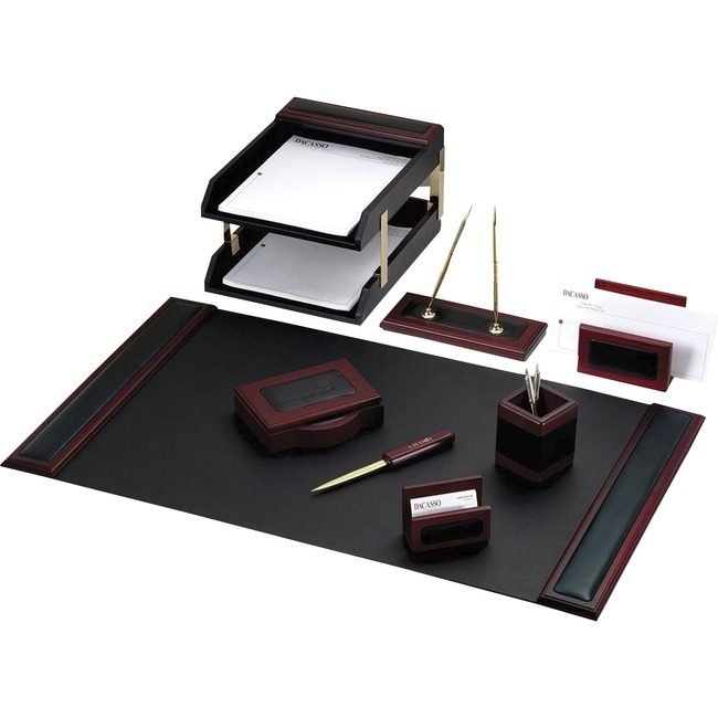 Dacasso Dsk St Lthr Rosewood 10PC DACD8020