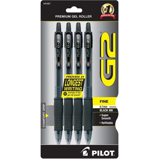 Pilot Corporation of America Pen Gel G2 Fn 4 Pack Black PIL31057