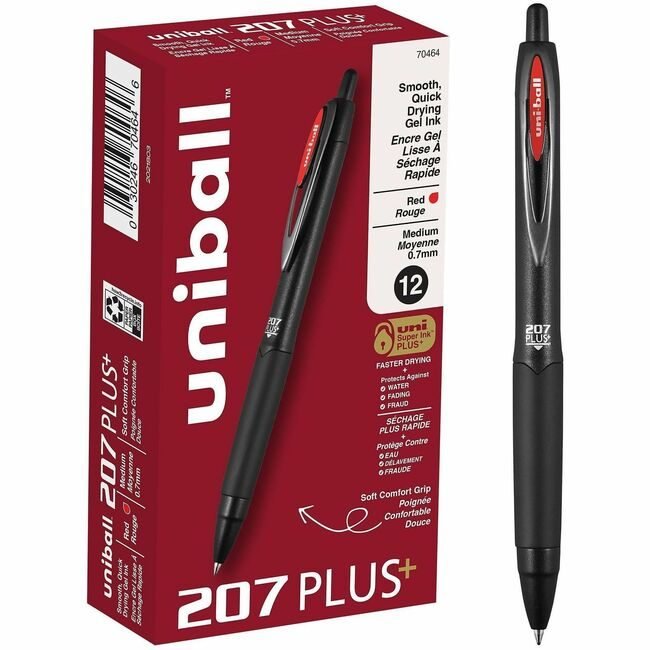 Mitsubishi Pencil Co. / uni-ball Gel Pen 207PL 0.7MM Red 12 UBC70464