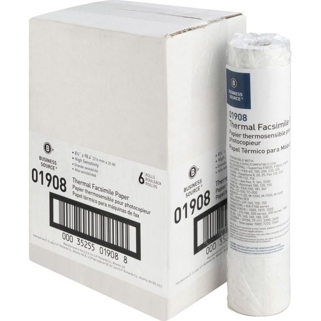 Business Source Paper Fax 0.5"CORE 8.5"X98 BSN01908