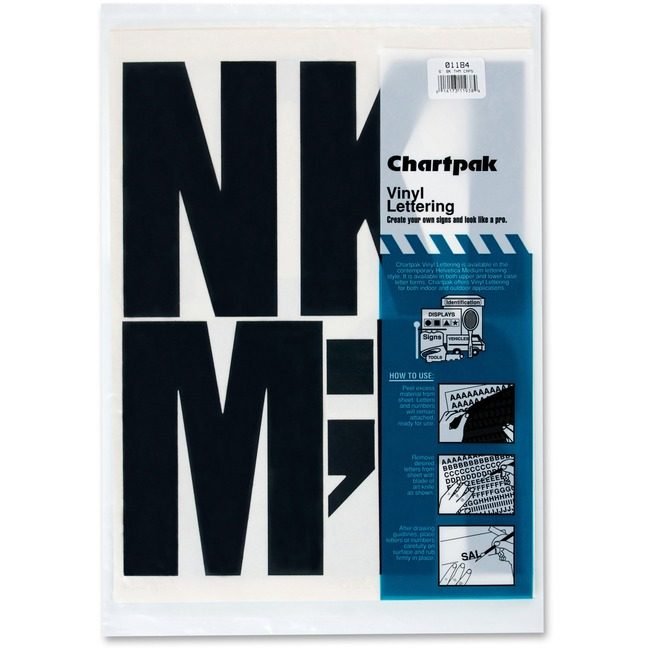 Chartpak Letters Vinyl 6" Black CHA01184