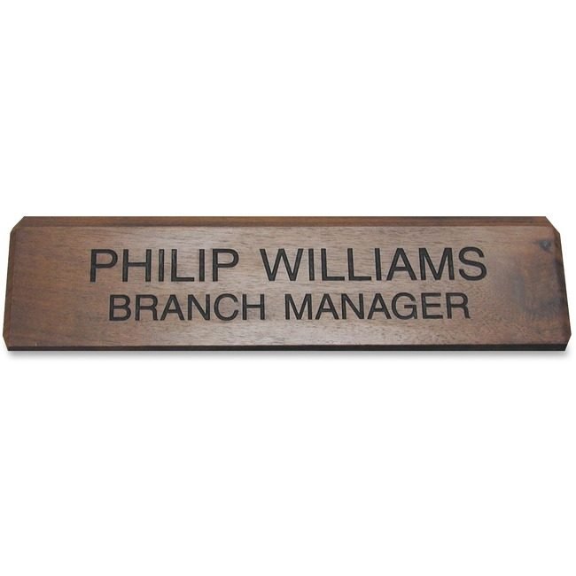 Shachihata / Xstamper Sign Dsk Engrvd Walnut 2X10 XSTK83