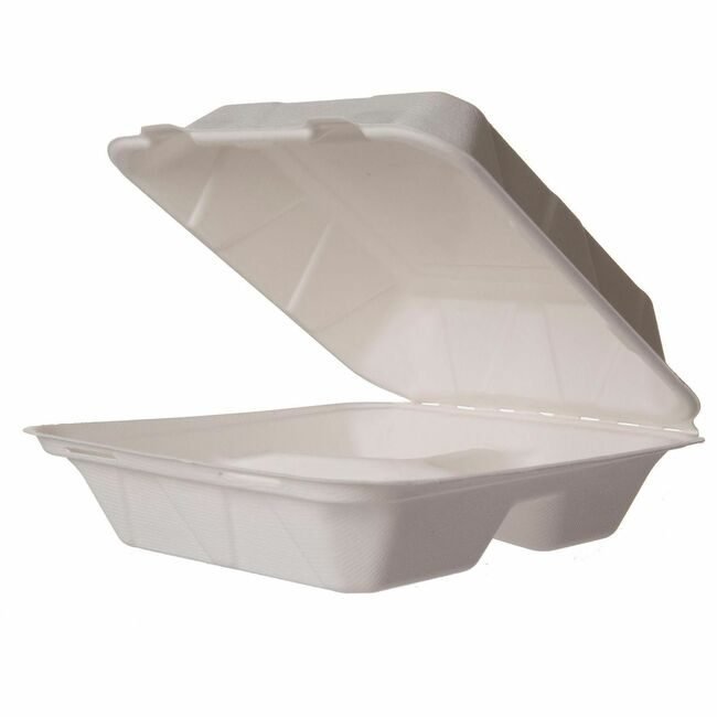 Vegware Clamshell Nat Fbr 8"3C 200C VEGVWHC83NFA